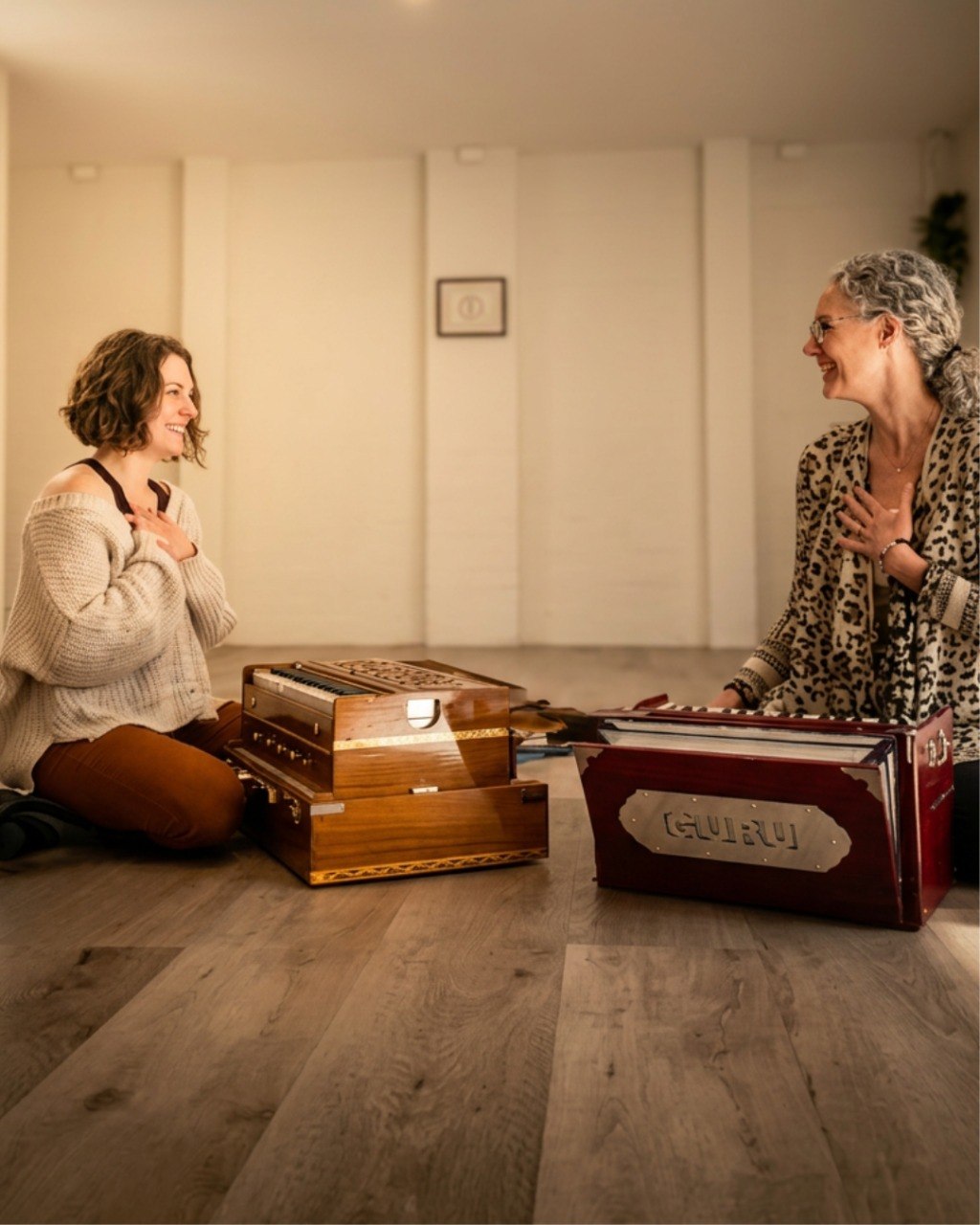 Sharon and Erin with harmoniums